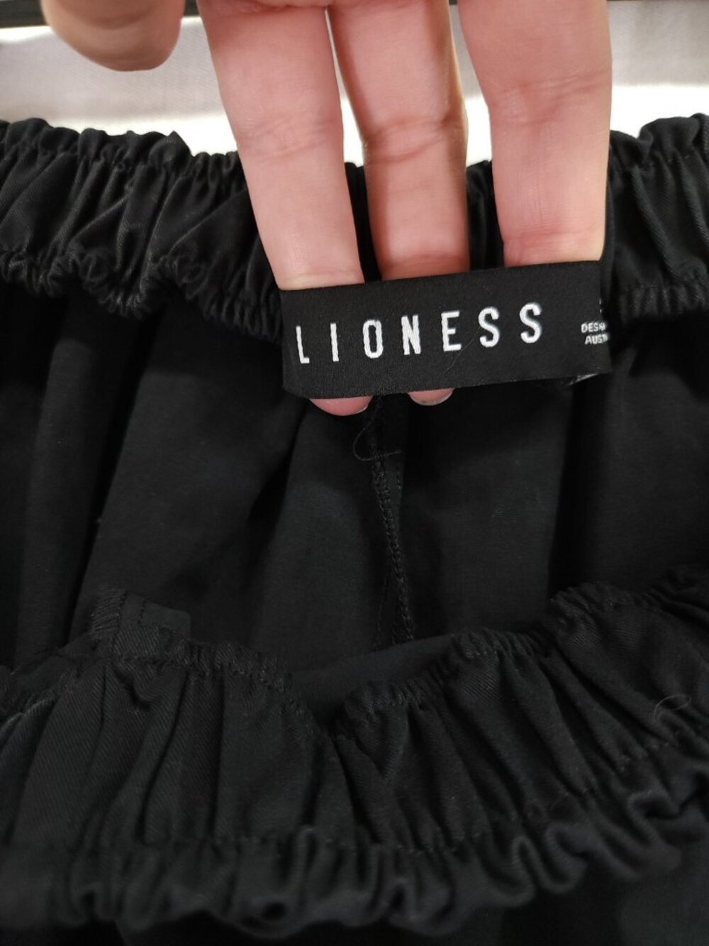 Lioness Black Wide Leg Trousers Size Small Minimalist Lagenlook Pull On Pockets - Picture 10 of 15